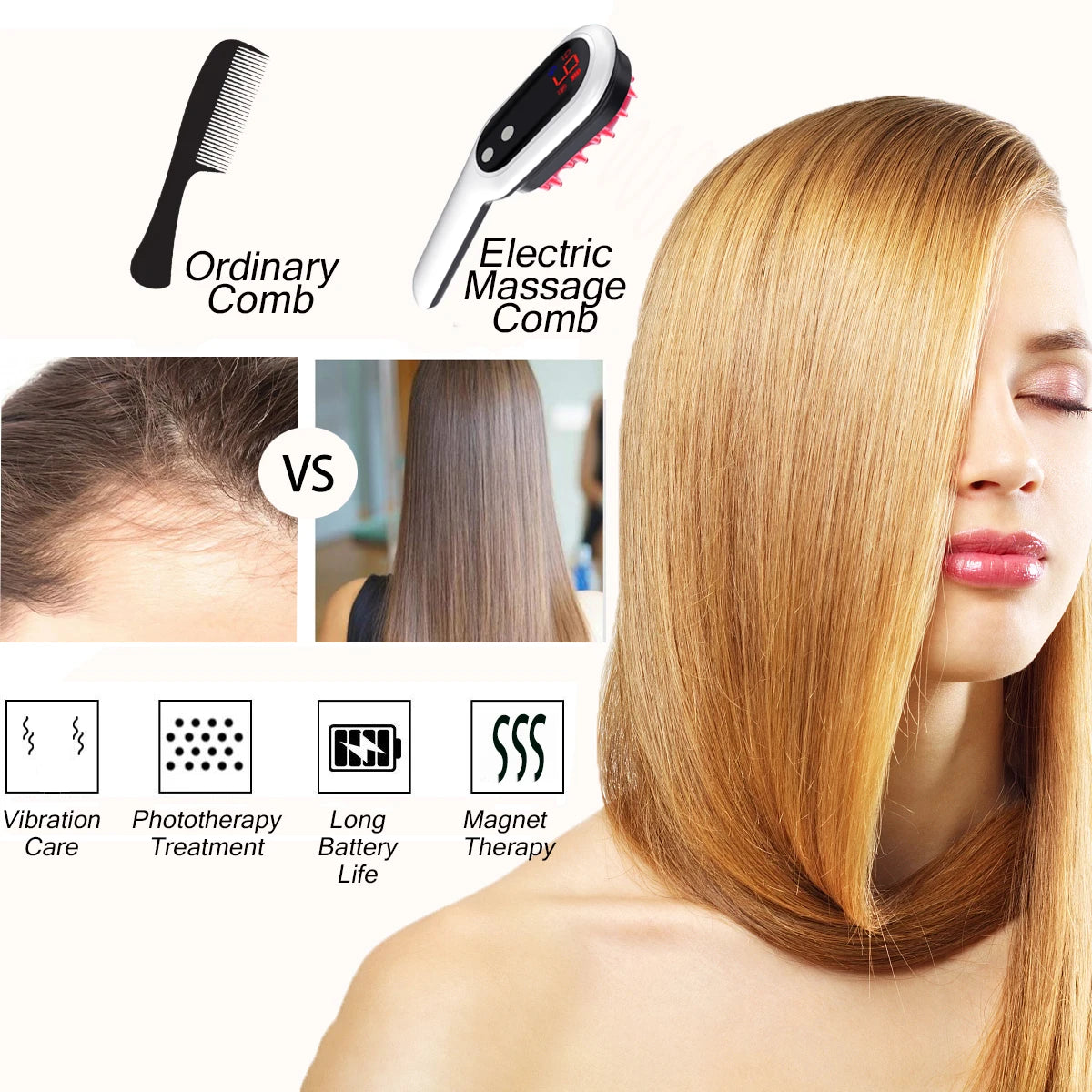 Peigne Masseur Laser Croissance Cheveux - SHOP VELUMIA