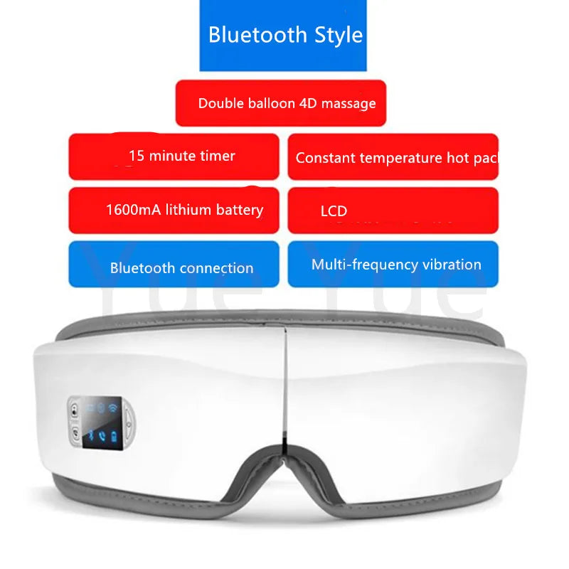 Masseur Oculaire Électrique 4D – Airbag, Vibration & Chaleur Bluetooth USB - SHOP VELUMIA