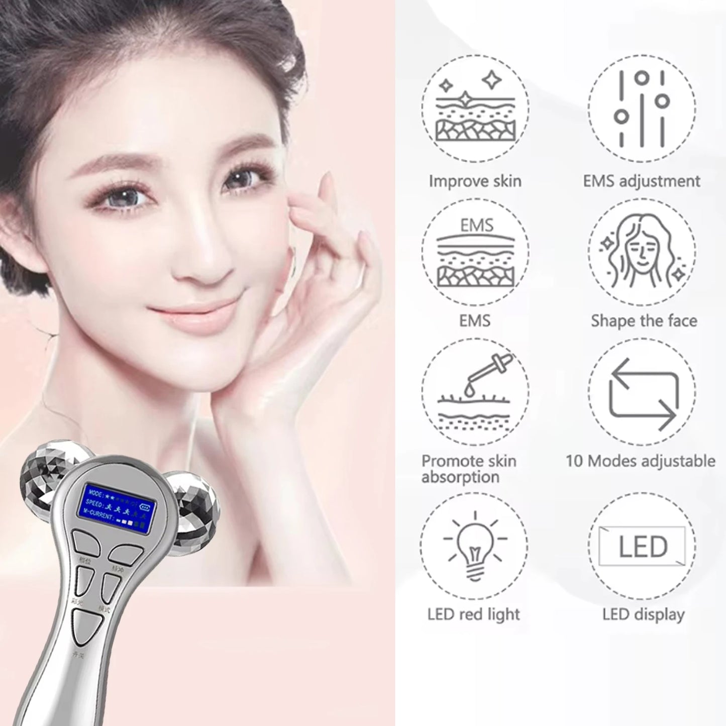 Masseur Facial 4D EMS – Microcourants & Lifting Velumia