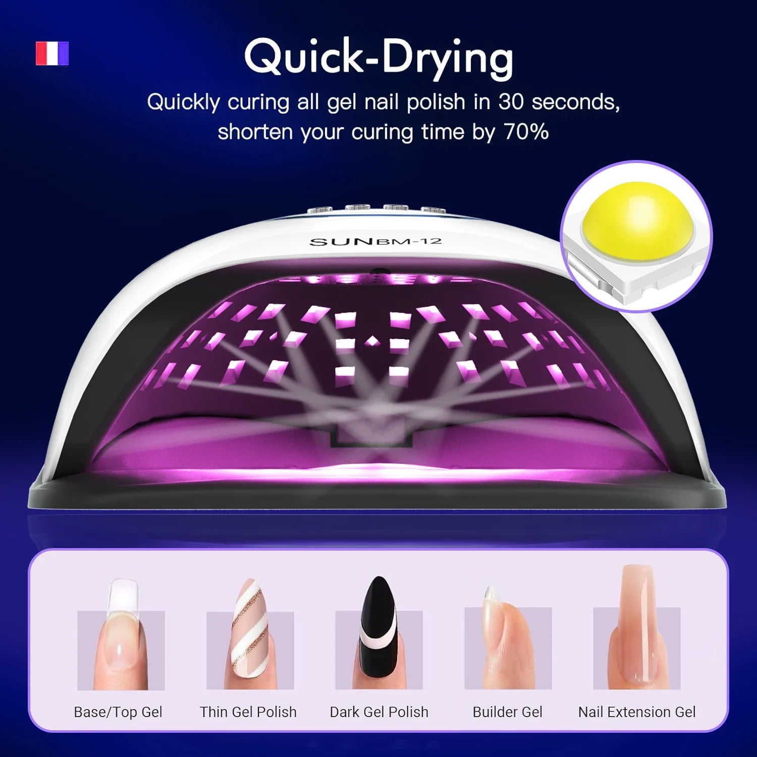 Lampe UV LED 300W pour Ongles - Séchoir Professionnel 72 LEDs avec Minuteur Intelligent - SHOP VELUMIA