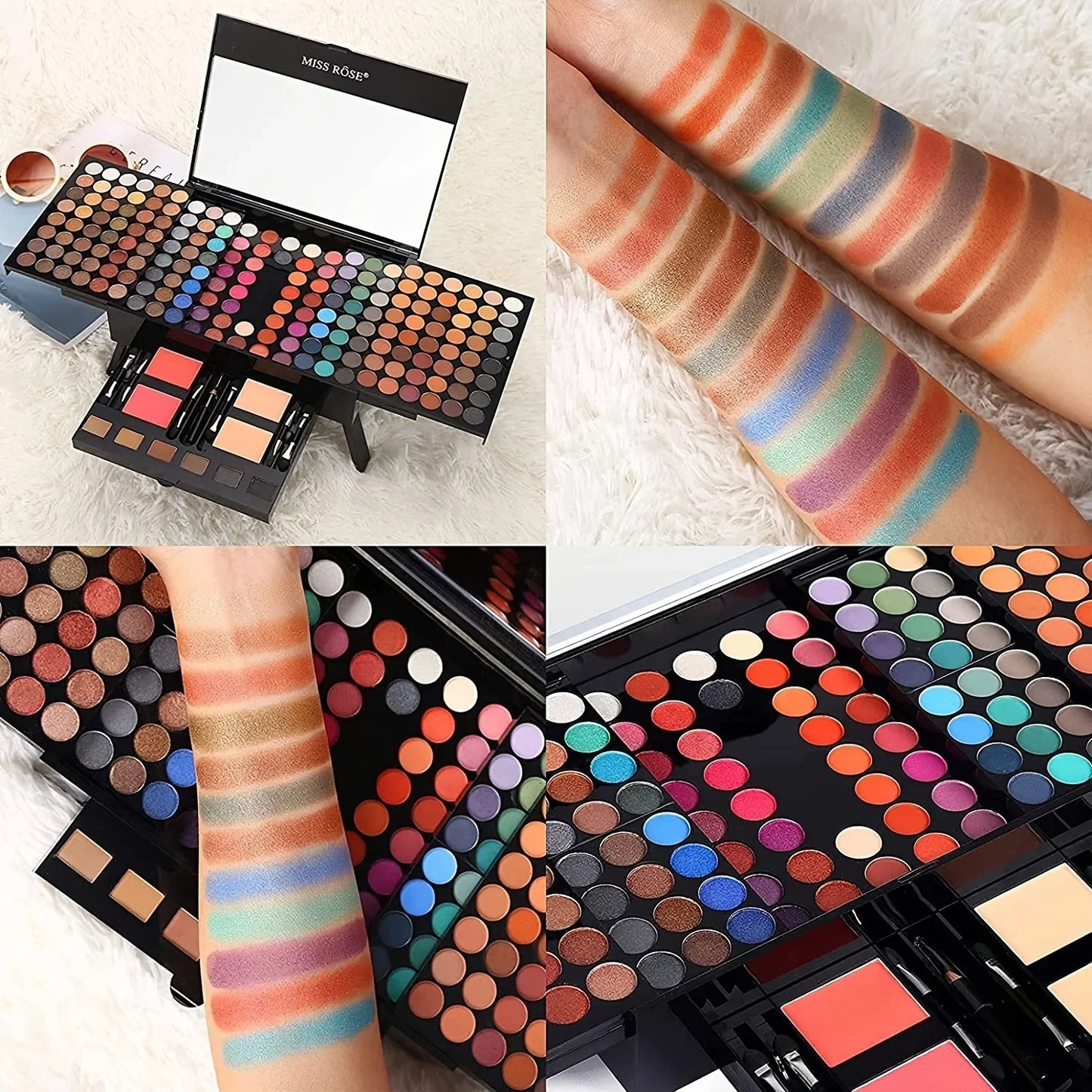 Palette Maquillage 180 Couleurs - Coffret Complet Fard à Paupières, Blush et Poudre avec Pinceaux - SHOP VELUMIA