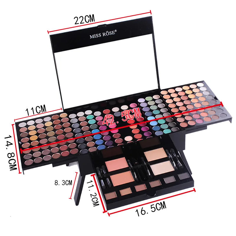 Palette Maquillage 180 Couleurs - Coffret Complet Fard à Paupières, Blush et Poudre avec Pinceaux - SHOP VELUMIA