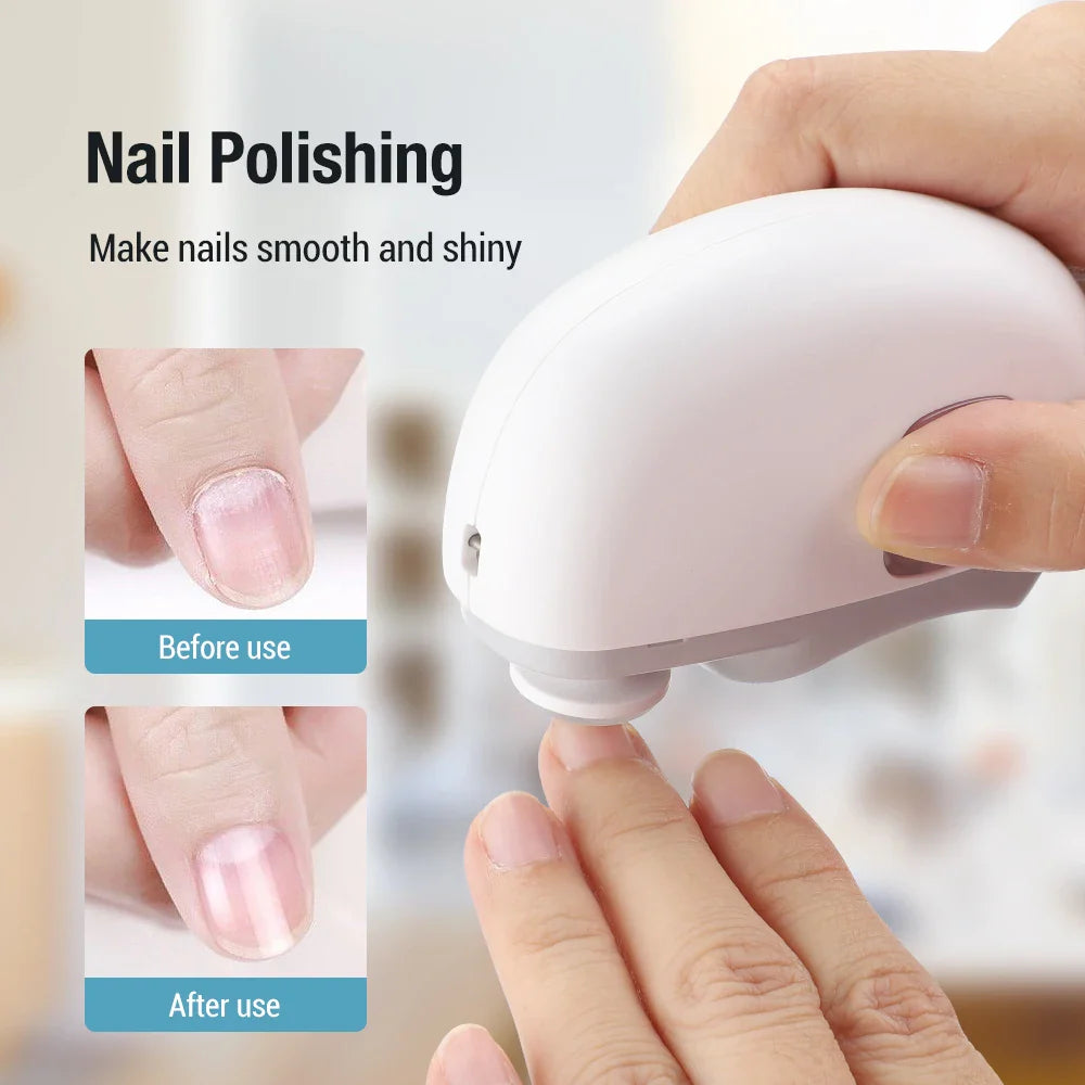 Coupe-Ongles Électrique 2-en-1 Rechargeable - Lime et Meuleuse LED 2 Vitesses Bébé Adulte - SHOP VELUMIA