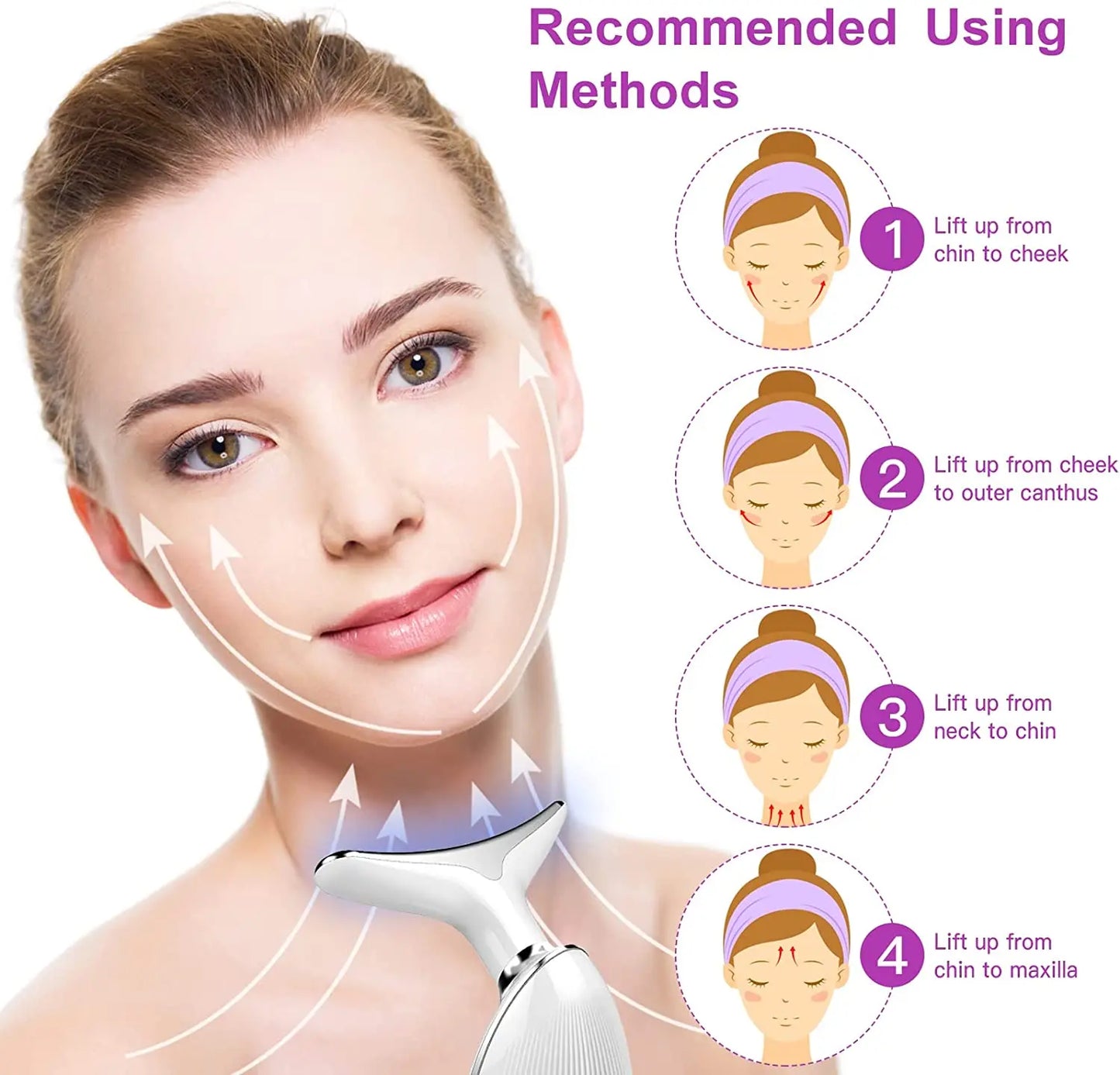 Masseur de Cou LED - Appareil Lifting Visage 3 Modes Raffermissant Anti-Rides - SHOP VELUMIA
