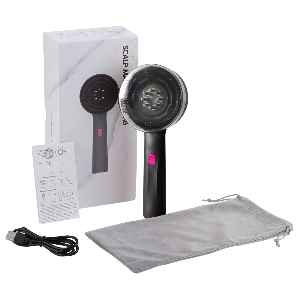 Portable Electric Red Light Massage Comb, 3 Modes, Laser Comb for Scalp Hair Follicles, Essential Oil Applicator