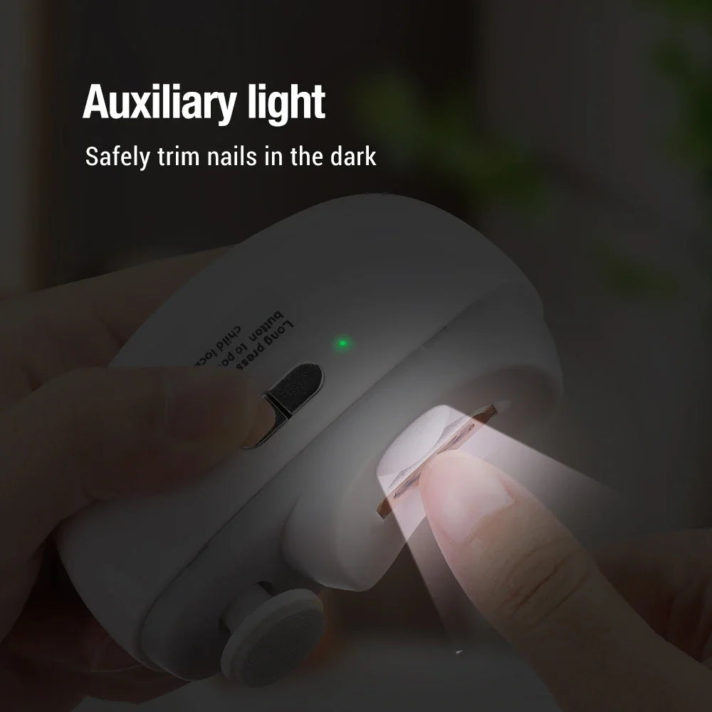 Coupe-Ongles Électrique 2-en-1 Rechargeable - Lime et Meuleuse LED 2 Vitesses Bébé Adulte - SHOP VELUMIA