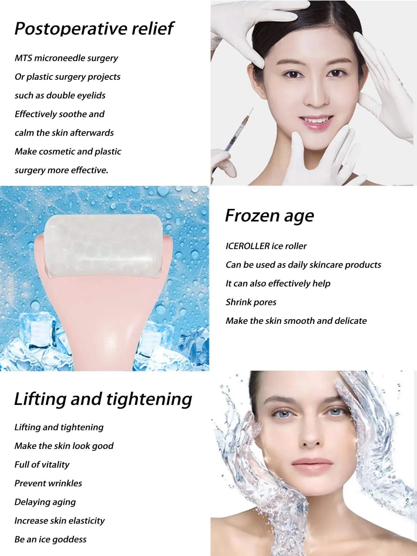 Rouleau de Massage Facial Glacé - Lifting Anti-Rides Raffermissant Visage Corps - SHOP VELUMIA
