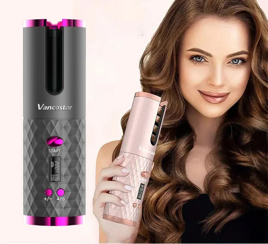 Boucleur à Cheveux Sans Fil Électrique - 6 Températures & 6 Minuteries LED - SHOP VELUMIA