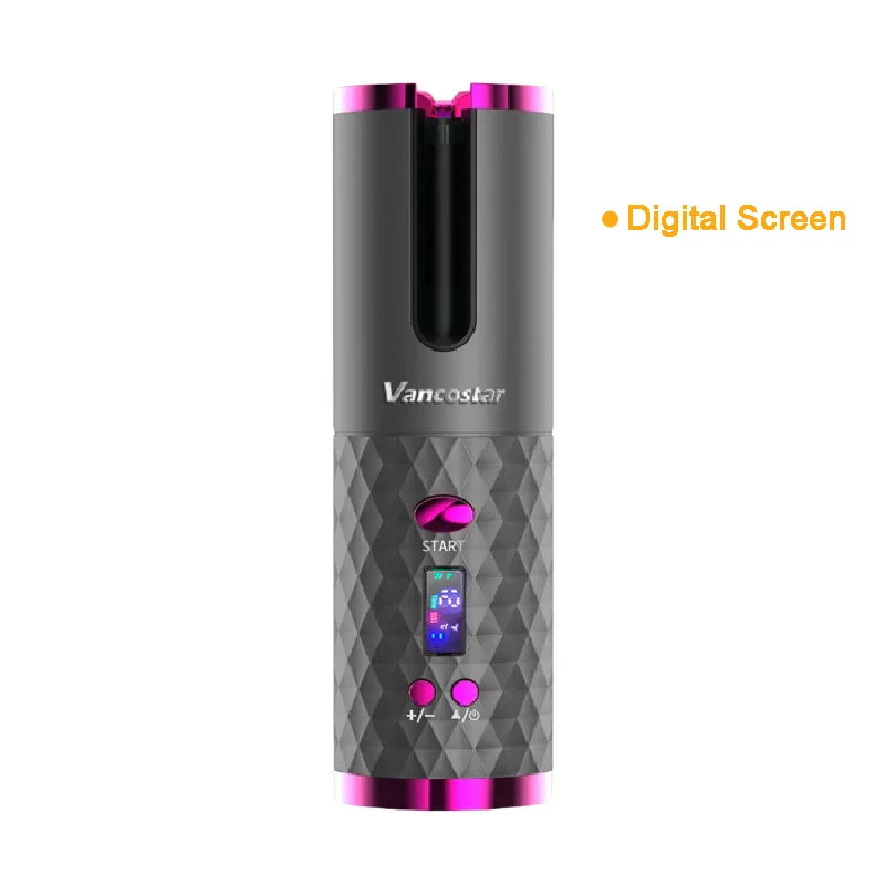 Boucleur à Cheveux Sans Fil Électrique - 6 Températures & 6 Minuteries LED - SHOP VELUMIA