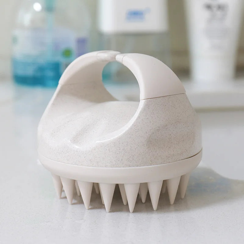 Brosse Massage Douche Silicone Écologique - Paille de Blé Cuir Chevelu Corps Exfoliant - SHOP VELUMIA