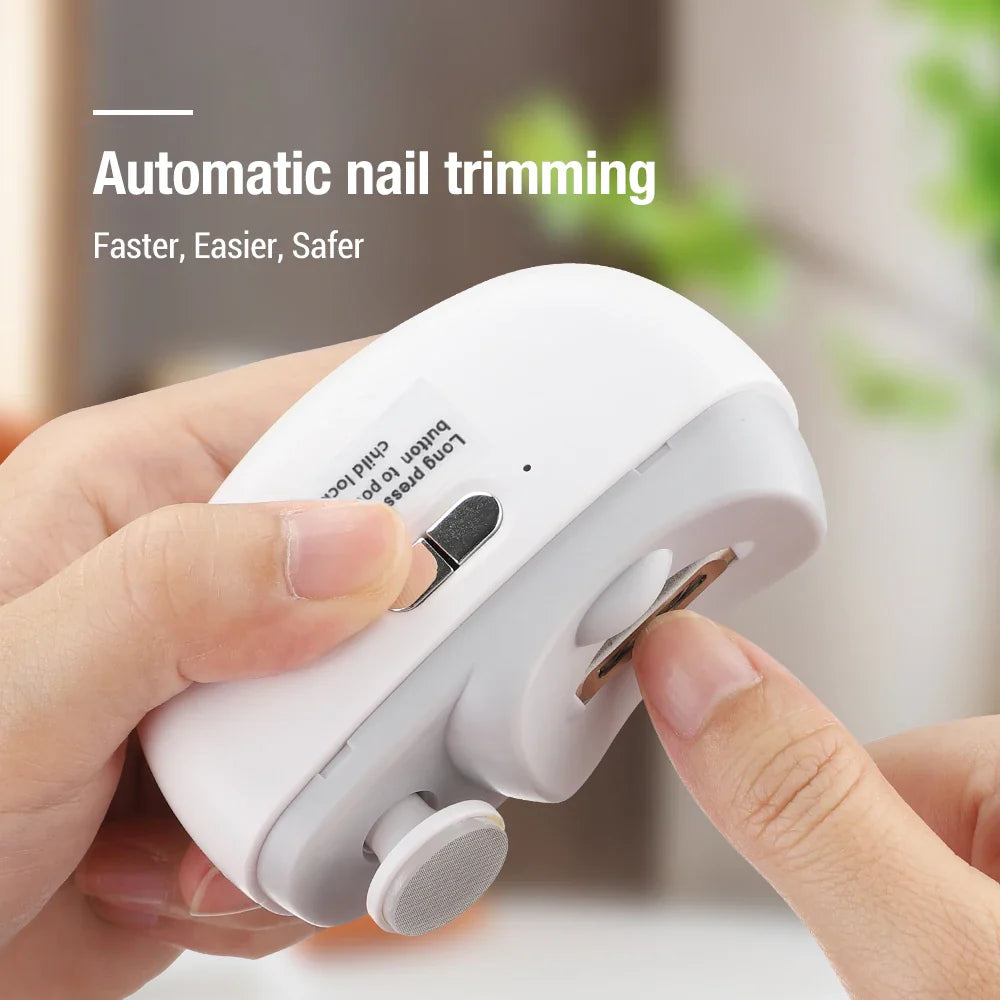Coupe-Ongles Électrique 2-en-1 Rechargeable - Lime et Meuleuse LED 2 Vitesses Bébé Adulte - SHOP VELUMIA