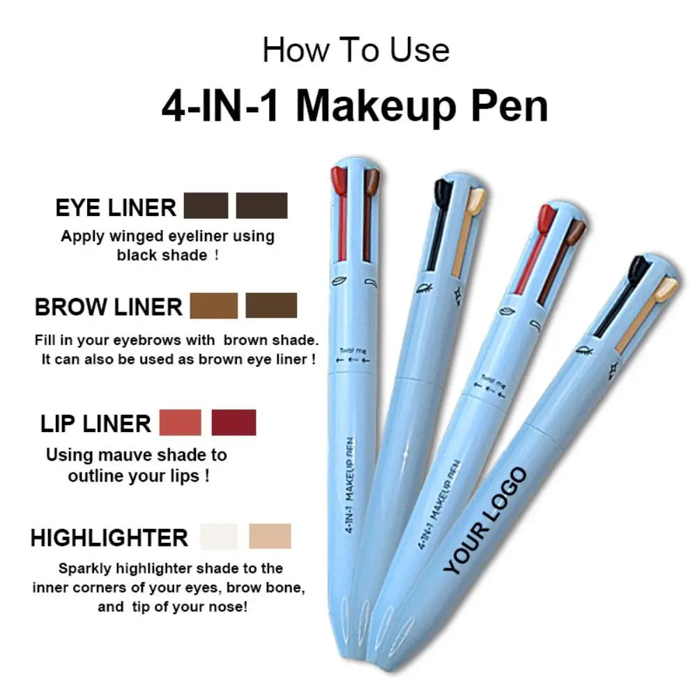 Crayon Maquillage 4-en-1 Multifonction - Eyeliner Sourcils Contour Lèvres Waterproof - SHOP VELUMIA