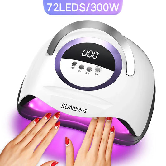 Lampe UV LED 300W pour Ongles - Séchoir Professionnel 72 LEDs avec Minuteur Intelligent - SHOP VELUMIA
