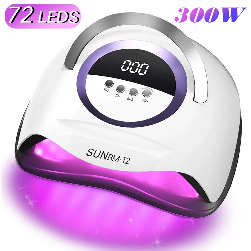 Lampe UV LED 300W pour Ongles - Séchoir Professionnel 72 LEDs avec Minuteur Intelligent - SHOP VELUMIA