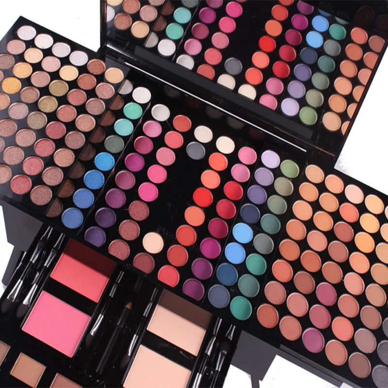 Palette Maquillage 180 Couleurs - Coffret Complet Fard à Paupières, Blush et Poudre avec Pinceaux - SHOP VELUMIA