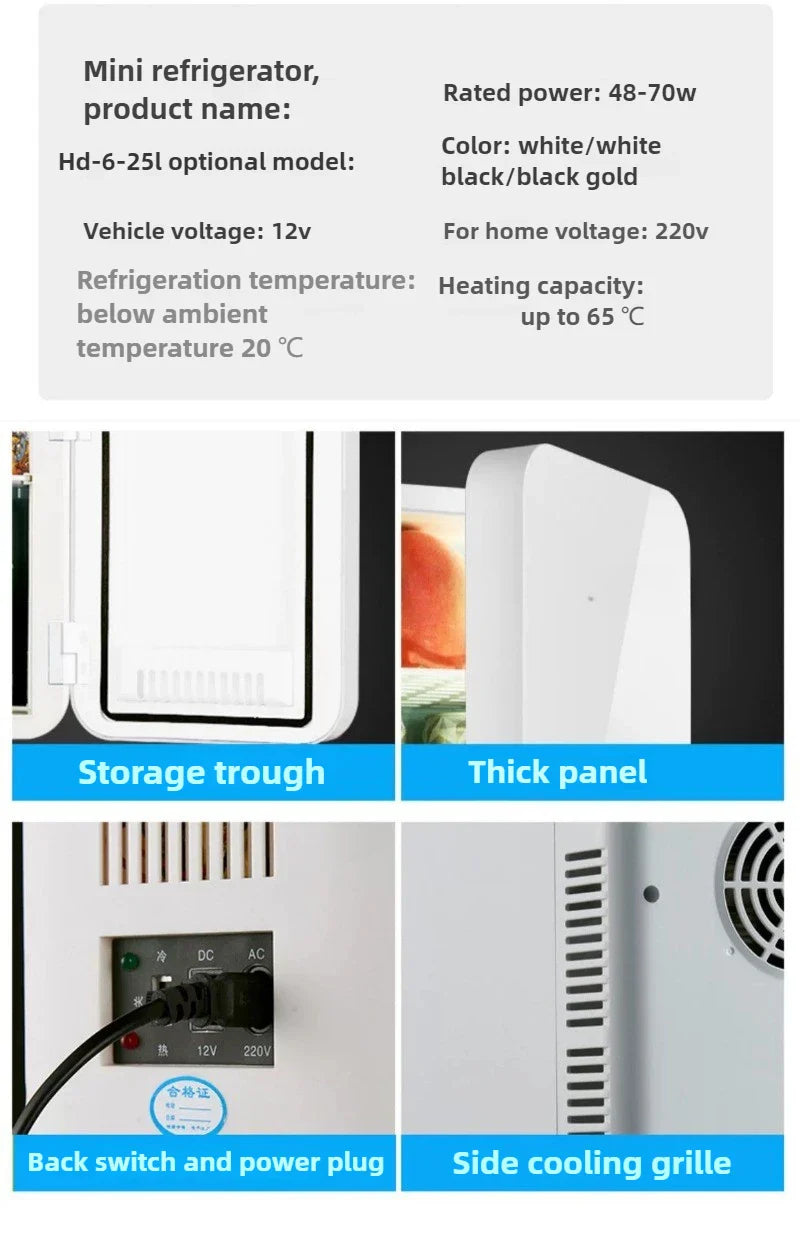 Mini Réfrigérateur Portable 8L - Glacière Électrique Voiture et Maison 12V/220V - SHOP VELUMIA